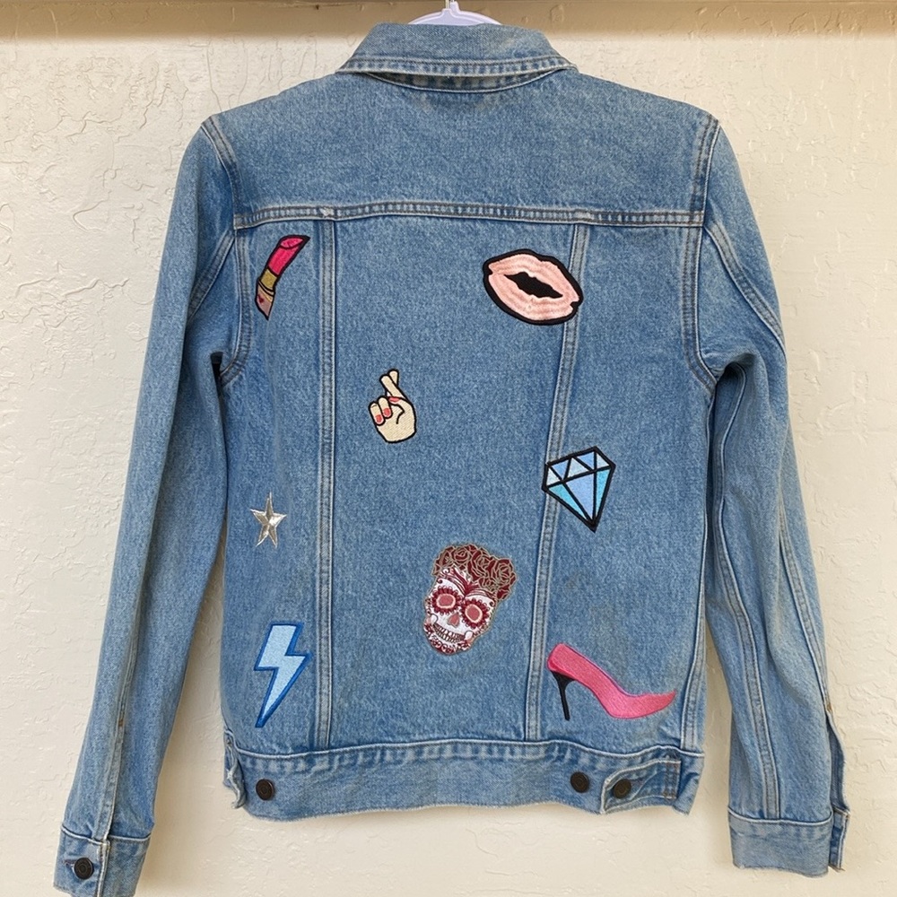 Logophile Patchwork Denim Jacket - image 1